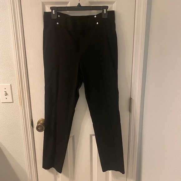 Rafaela Comfort  Slim Leg Black Ankle Pull On Pants NWOT Size 14 - Picture 1 of 9